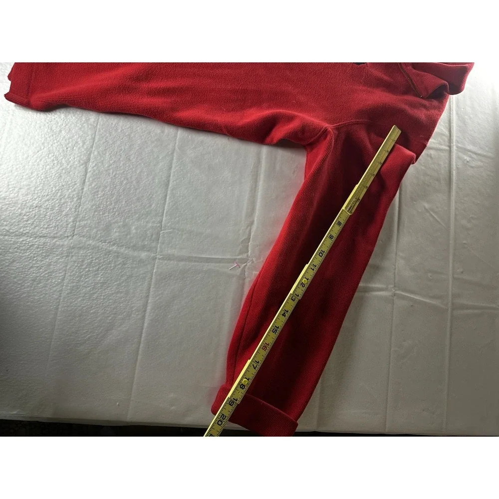 VTG 90s‎ Polo Ralph Lauren Sweater Mens Large Red Quarter Zip Cotton Pullover